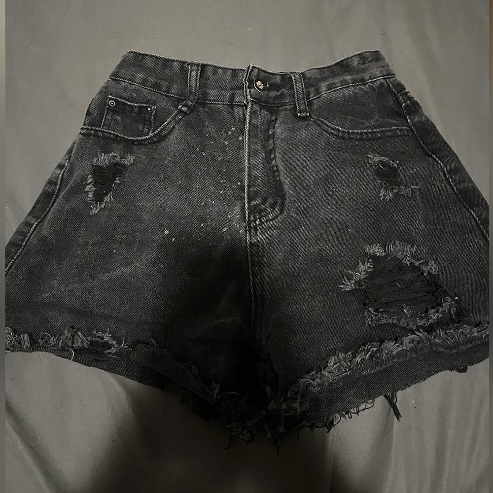 Black jean shorts
